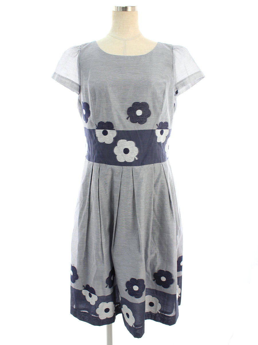 全国総量無料で ワンピース 半袖 花柄 フレア フラワーモチーフ ワンピース エムズグレイシー 40 Aランク Tn1217 中古 Dgb Gov Bf