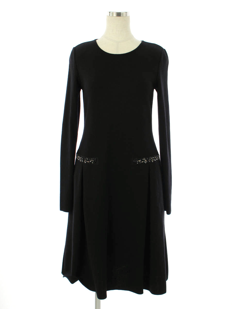 フォクシーブティック ワンピース Knit Dress Jewel Noir ビジュー 長袖 38 Aランク 中古 Tn Mozago Com