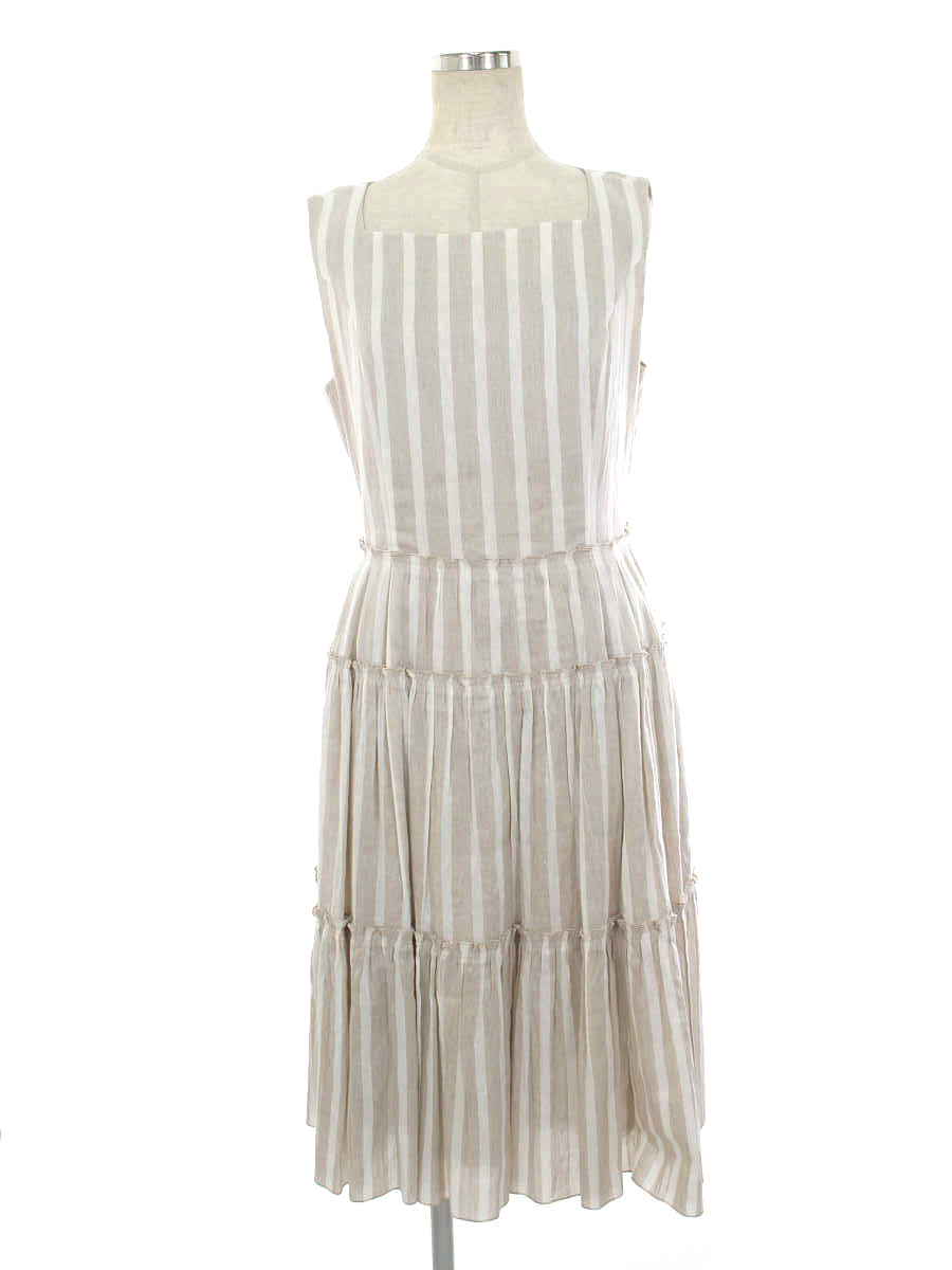 週間売れ筋 ワンピース フォクシー Foxey 42 Aランク 中古 Tn ノースリーブ Tiered Linen Dress ワンピース Www Janvier Labs Com