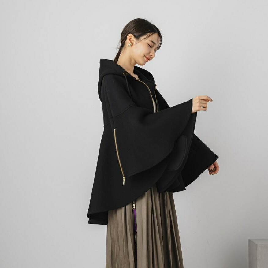 GALENA(ガレナ) GALENA TOKYO フード付ポンチョ 型番70042-3108 ブラック モカ|bequadro