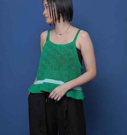 【即納】【CYAN 2026 SPRING&SUMMER Vol.2】CYAN　TOKYO　シアン　シアントウキョウ　ラインピーコックニットキャミ　601460｜bequadro