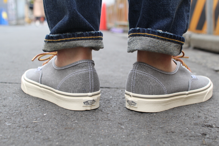 vans authentic grey on feet