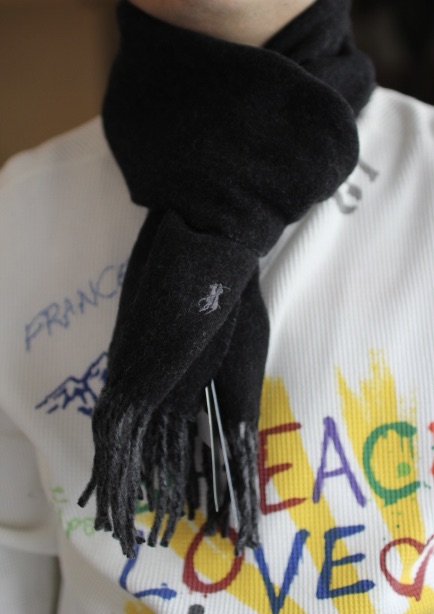 ★お得なポイント5倍!★RALPH LAUREN(ラルフローレン)REVERSIBLE ITALY MADE WOOL SCARF(イタリア製 リバーシブルウール マフラー)【リバーシブル ブラック/グレー】アメリカ買い付け商品 日本未発売 新品 送料無料 即日出荷対応|beqube(ビーキューブ)