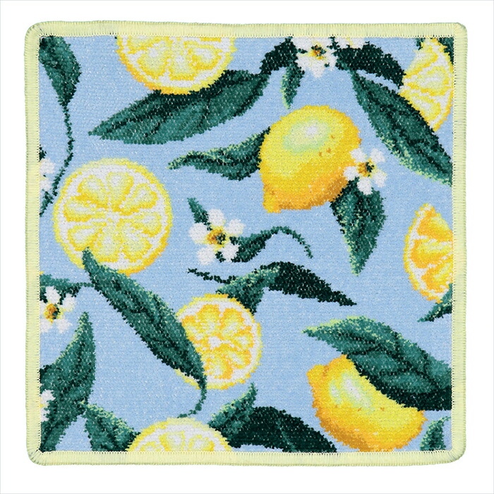 【ネコポス:4枚まで同梱可】フェイラー ハンカチ 25×25 レモン アンド リーブス LEMONS AND LEAVES Feiler Chenille Towel