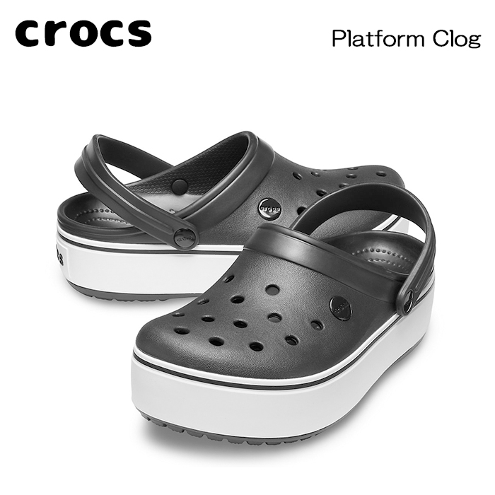 crocs platform clog black