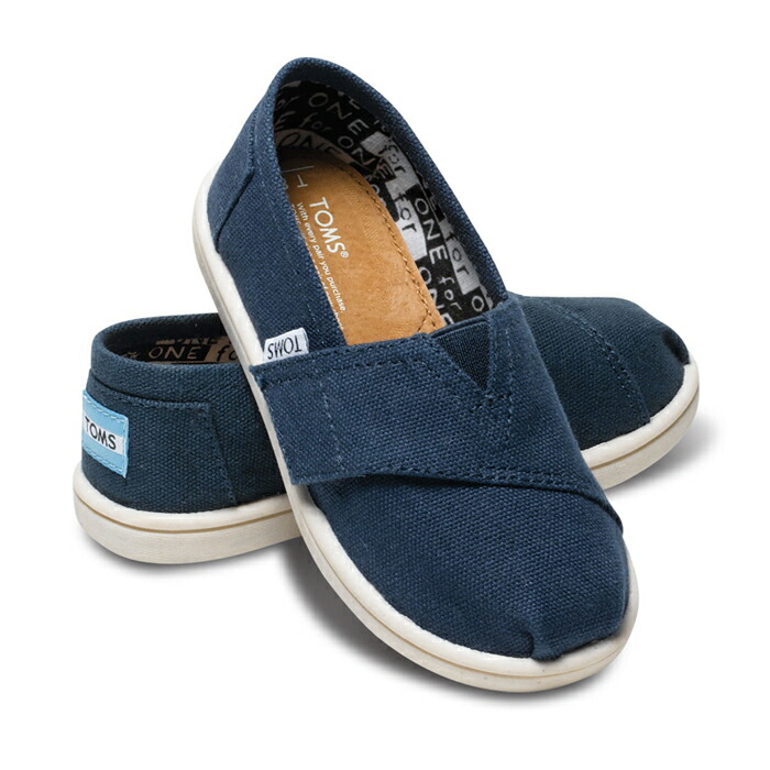【楽天市場】送料無料 トムズ トムス シューズ キャンバス タイニー クラシック スリッポン 13001D13 ネイビーNVY：ベルフルール