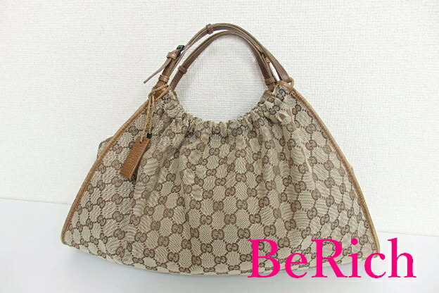 新しいコレクション グッチ Gucci ハンドバッグ Gg カーキ ベージュ キャンバス レザー ロゴ ショルダーバッグ 手提げ 鞄 中古 Bk5812 最も優遇 Costeira Adv Br