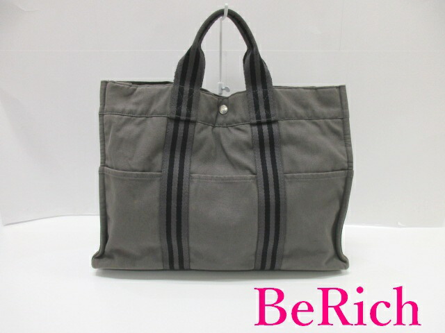 楽天市場】エルメス HERMES ブラック キャンバス フールトゥ MM