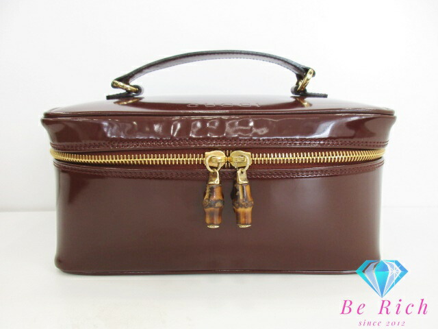 【美品】グッチ バニティ アクセサリーポーチ レザー ホースビット ブラウン 美品】グッチ バニティ アクセサリーポーチ レザー ホースビット