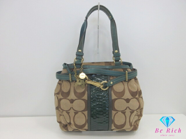 楽天市場】【バッグ】COACH コーチ ハンプトンズ シグネチャー トート