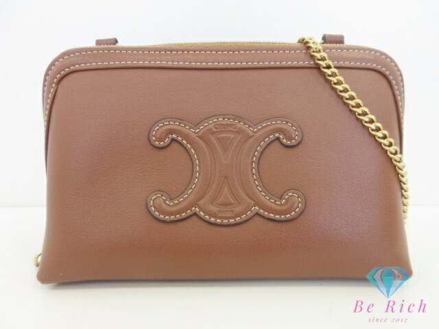 楽天市場】【新品同様】セリーヌ CELINE トリオンフ チェーンクラッチ