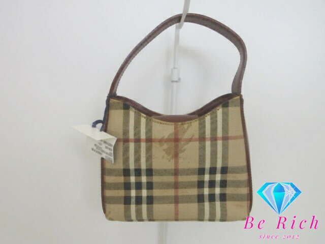 バーバリー BURBERRY ワン ショルダーバッグ ブラウン ノバチェック マルチカラー PVC レザー ロゴ 肩掛け 鞄【中古】【送料無料】 bk10173