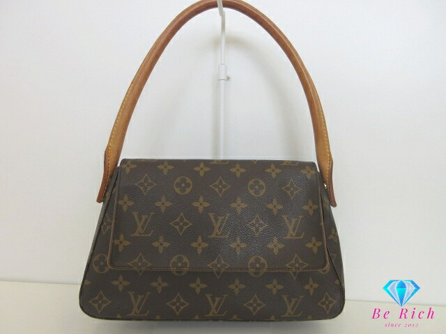 ルイ ヴィトン LOUIS VUITTON ハンドバック モノグラム ミニ ルーピング M51147 赤銅色 茶 PVC なめし革 ロゴタイプ ショルダーバッグ 肩かけ 御徒面子 鞄 レディース 【中古】【貨物輸送無料】 bk10178