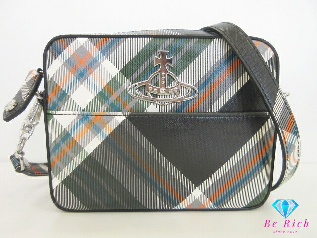 美品 ヴィヴィアン ウエストウッド Vivienne Westwood ショルダーバッグ カメラバッグ 4304006Y チェック 柄 マルチカラー PVC オーヴ ロゴ 総柄 鞄 ORB オーヴ 【中古】【送料無料】 bk10186