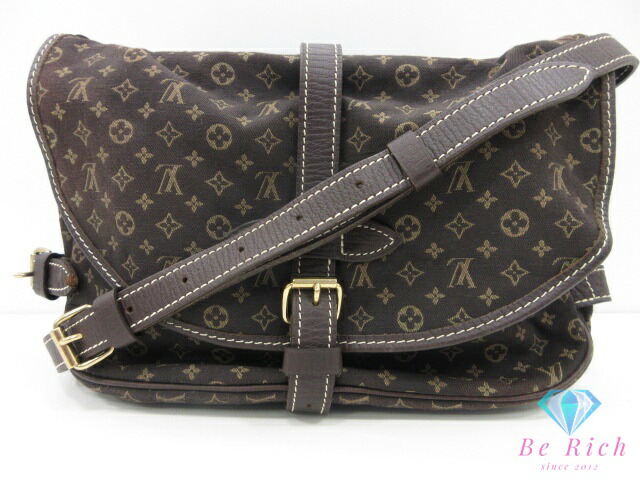 ルイ ヴィトン LOUIS VUITTON ショルダーバッグ モノグラム ミニ 幽客 ソミュール M95227 エベヌ ロゴタイプ ダブル 下げ翼 肩かけ 曲がった掛け 鞄 【中古】【貨物輸送無料】 bk10414