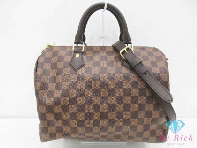 美品 ルイ ヴィトン LOUIS VUITTON ハンドバック ダミエ スピーディ バンドリエール 30 N40512 エベヌ 茶 赤銅色 PVC なめし革 ショルダーバッグ【中古】【貨物輸送無料】 bk10512
