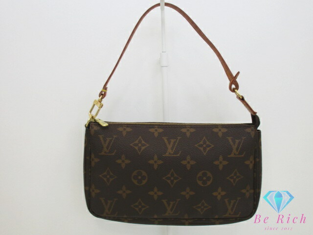 ルイ ヴィトン LOUIS VUITTON 付属物合切袋 モノグラム ポシェット アクセソワール M51980 赤銅色 茶 PVC なめし革 LV ロゴタイプ ハンドバック ショルダーバッグ 鞄 【中古】【貨物輸送無料】bk10591
