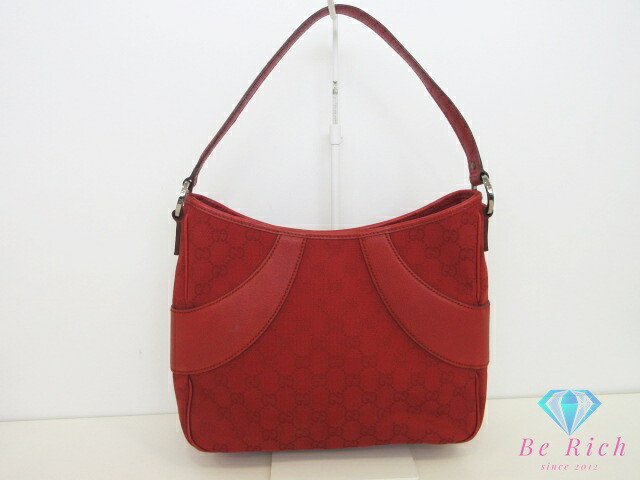 グッチ GUCCI ワンショルダーバッグ 113012 GG 赤 レッド キャンバス レザー ロゴ セミショルダー ハンドバッグ 鞄 【中古】【送料無料】bk10715｜BeRich 支店 26,098円