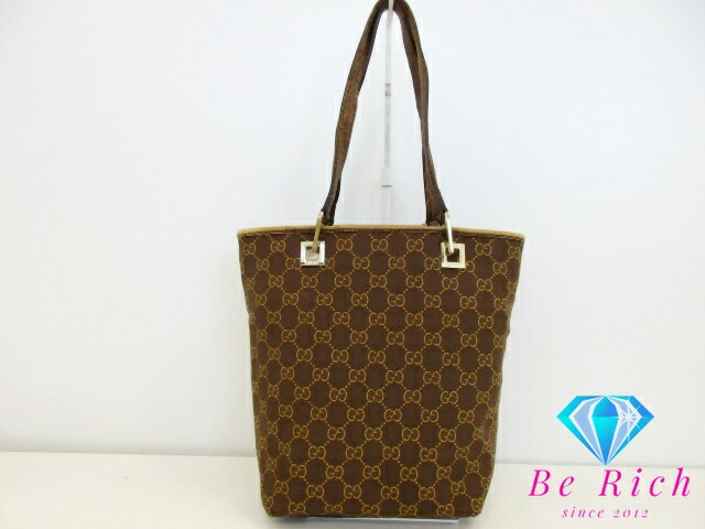 GUCCI ブラック トートバッグ G G柄　キャンバス　レザー　手提げ GUCCI グッチ トートバッグ GGキャンバス レザー キャンバス GG