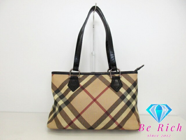 BURBERRY ハンドバッグ 手提げ ノバチェック ロゴ金具 キャンバス 本革 楽天市場】【バッグ】BURBERRY バーバリー ノバチェック