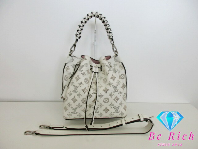 ルイ ヴィトン LOUIS VUITTON マヒナ ムリア M58483 ホワイト ブロン 2way ハンドバッグ ロゴ レザー ショルダーバッグ 肩掛け 鞄 レディース【中古】【送料無料】 bk9394