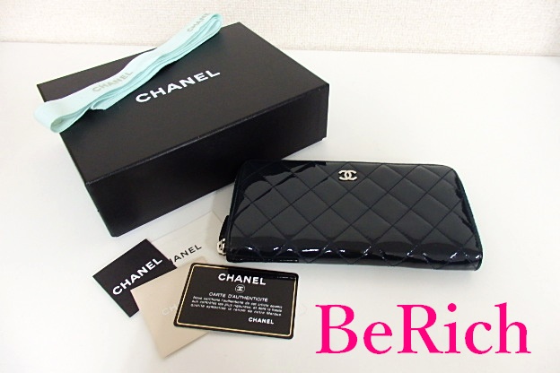 美品 シャネル CHANEL ラウンド ファスナー 長財布 マトラッセ