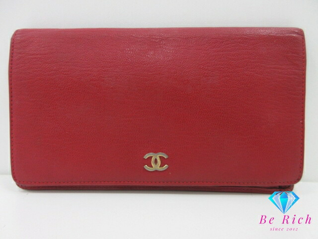 楽天市場】シャネル CHANEL キャビアスキン 二つ折り 長財布 A01434