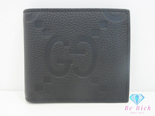 【美品】グッチ GUCCI 二つ折り財布 ブラック 黒 レディース メンズ GUCCI グッチ 財布 レディース メンズ ブランド 二つ折り財布 GG