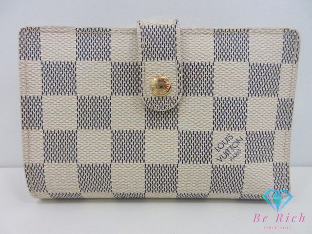 ルイ ヴィトン LOUIS VUITTON ダミエ アズール ポルトフォイユ ヴィエノワ N61676 白 白いこと 象牙色 PVC なめし革 LV ロゴタイプ 中紙入れ 並み並み パウダーコンパクト ウォレット 蝦蟇口 御釣り入れ 【中古】【貨物輸送無料】 bs4360