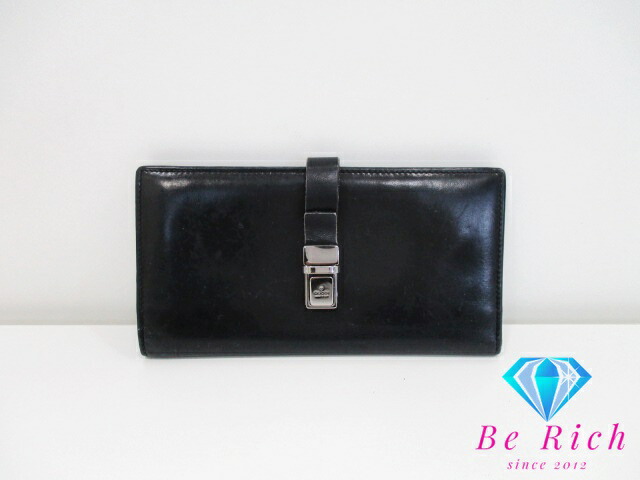 中古　GUCCIメンズ長財布(札入れ) GUCCI グッチ 長財布 レザー 長札入れ ブラック 本革 札入れ 札