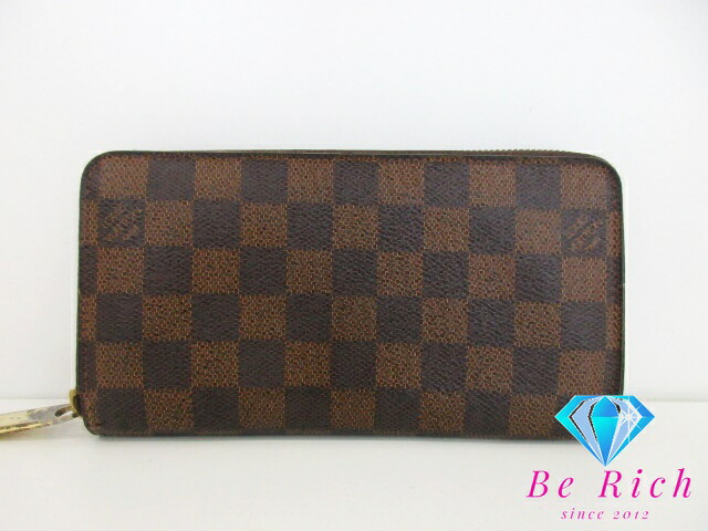 ルイ ヴィトン LOUIS VUITTON 財布 ダミエ ジッピーウォレット N41661 エベヌ ブラウン 茶 PVC レザー 札入れ 小銭入れ ラウンドファスナー 長財布 ロング ウォレット メンズ レディース 【中古】【送料無料】 bs3833|BeRich 支店