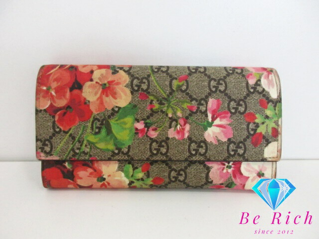 GUCCI フラワーパターン 長財布 GUCCI フラワーパターン 長財布ブルームス