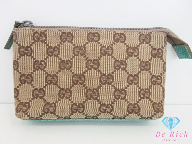 楽天市場】グッチ オールドグッチ ポーチ GG ブラウン PVC×レザー 014