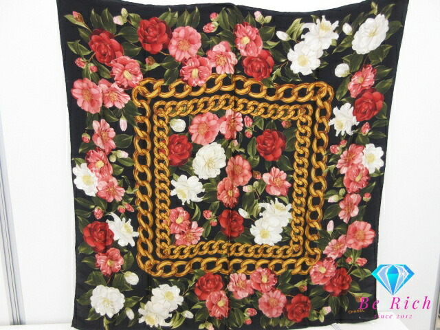 楽天市場】シャネル CHANEL スカーフ ピンク 系 マルチカラー カメリア