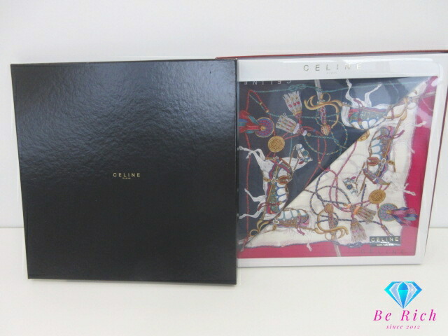 楽天市場】美品 セリーヌ CELINE ハンカチ マカダム ロゴ ベージュ