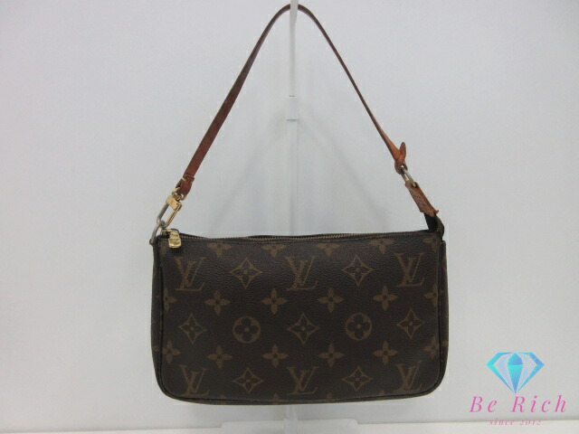 ルイ ヴィトン LOUIS VUITTON 付属品合切袋 モノグラム ポシェット アクセソワール M51980 赤銅色 茶 PVC なめし革 LV ロゴタイプ ハンドバック ショルダーバッグ 鞄 【中古】【貨物輸送無料】bc2344