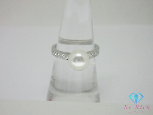 ミキモト MIKIMOTO pt950 プラチナ 7mm 珠 パール 真珠 ダイヤモンド 付 デザイン リング 指輪 12号 シルバー ジュエリー アクセサリー ファッション 小物 婦人 レディース 【中古】【送料無料】 ba3613 52,734円