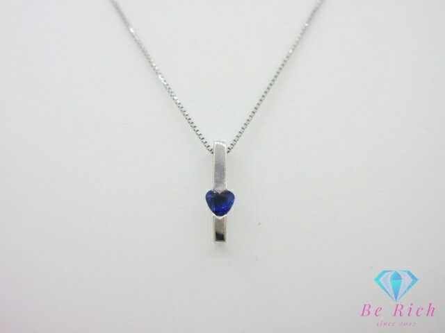 Pt850 Pt900 プラチナ サファイア 0.18ct 付 デザイン ネックレス ペンダント 宝石 ジュエリー アクセサリー【中古】【送料無料】th15081|BeRich 支店