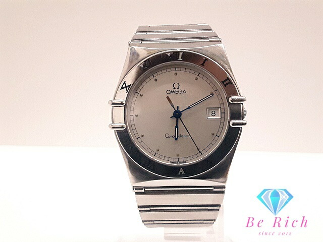 オメガ OMEGA コンステレーション デイト 35mm 腕時計 396.1070/1080 白 ホワイト シルバー フラット ベゼル SS ブレス アナログ クォーツ QZ ウォッチ Constellation ボーイズ メンズ レディース 【中古】【送料無料】 bt3524
