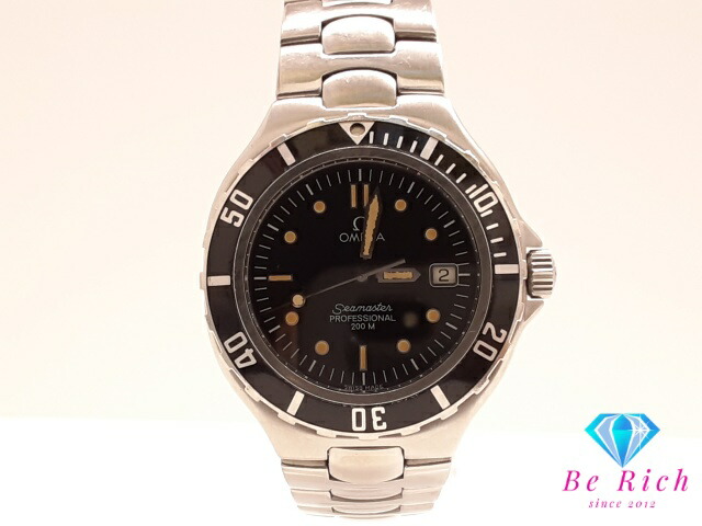 ゼロ OMEGA シーマスター 職業的 200 デイト 2850.50 メンズ ウオッチ 黒いこと 黒 SS ブレス アナログ 石英 QZ ご覧なさる Seamaster 【中古】【貨物輸送無料】 bt3596