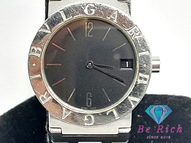 ブル小峡谷 BVLGARI ブルガリブルガリ BB30SS ウオッチ デイト BB30SS 黒 黒いこと しろがね色 SS アナログ 石英 QZ ご覧なさる ボーイズ メンズ レディース  【中古】【貨物輸送無料】  bt3072