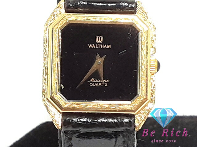 時計 ウォルサムWALTHAM 2104031 ブラック文字盤 楽天市場】ウォルサム WALTHAM メンズ 腕時計 黒 ブラック 文字