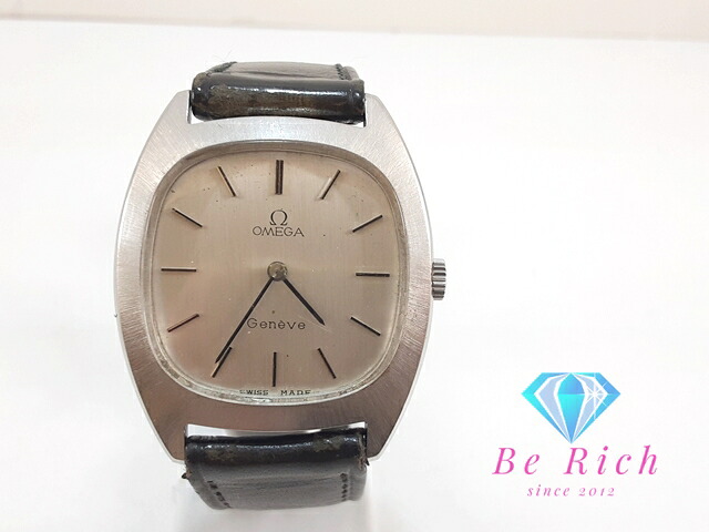 オメガ OMEGA ジュネーブ 手巻き メンズ 腕時計 111.0123 Cal.625 シルバー ブラック 黒 SS レザー ブレス アナログ ウォッチ アンティーク ヴィンテージ Geneve 【中古】【送料無料】 bt3270｜BeRich 支店