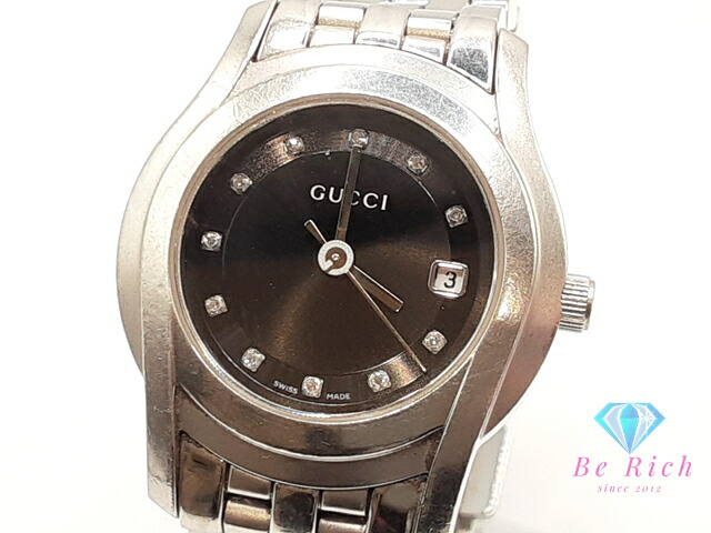 【美品】GUCCI グッチ 5100L 腕時計 ラウンド ブラック 楽天市場】グッチ 5100L レディース ウォッチ ブラック文字盤