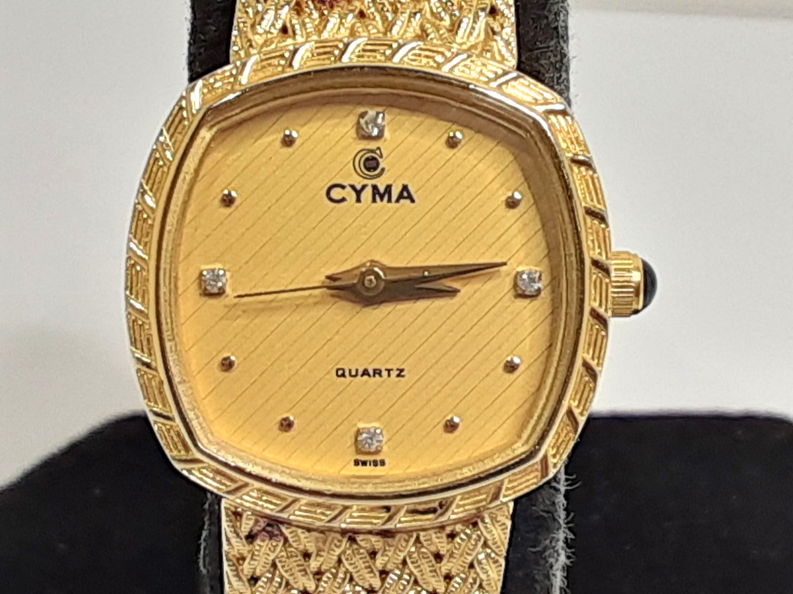楽天市場】美品 CYMA シーマ 天然ダイヤ4P メンズ腕時計