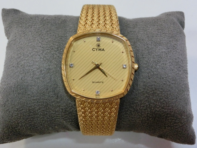 【楽天市場】CYMA シーマ 腕時計 ゴールド×ゴールド SS クォーツ 604SP 4Pダイヤ【中古】【送料無料】 ht587：BeRich