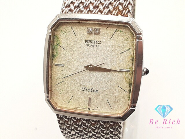 未使用　SEIKO DOLCE 8N41-6060高級メンズ、美品！ Vintage Seiko Dolce Gold Plated 8N41 6060 Textured Dial Men