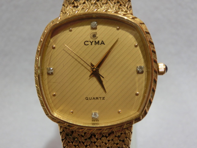 希少》CYMA 腕時計 シルバー 自動巻き デイデイト ヴィンテージ メンズ