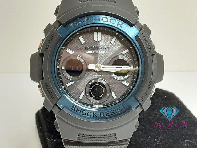 カシオ CASIO G-SHOCK ソーラー 電波 メンズ 腕時計 AWG-M100BC 黒 ブラック 青 ブルー SS 樹脂 ブレス アナデジ クォーツ QZ スタンダード Gショック ジーショック 【中古】【送料無料】ht6214｜BeRich 支店 14,476円