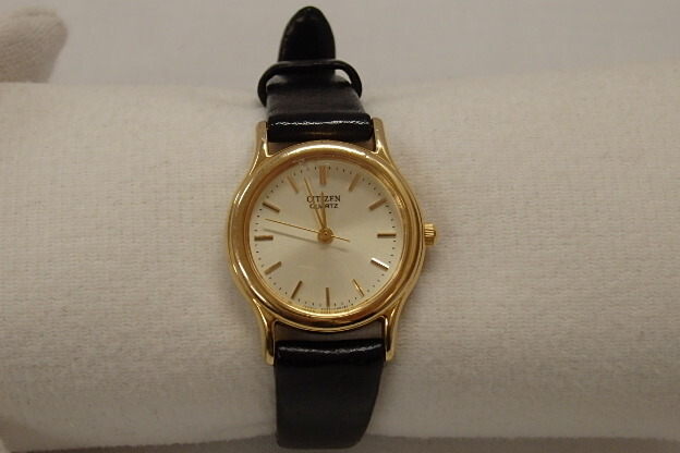 楽天市場 シチズン Citizen レディース 腕時計 6031 G ゴールド 文字盤 ブラック 黒 Ss レザー アナログ クォーツ ファッション ウォッチ 時計 婦人 レディース 中古 送料無料 Ht1197 Berich 楽天市場支店